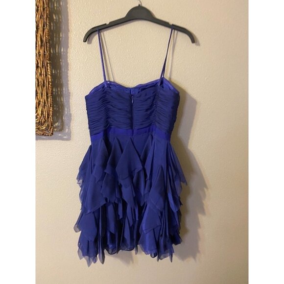 Adrianna Papell Dress Purple 12 Flutter Party Cocktail Cruise Wedding - Picture 9 of 10